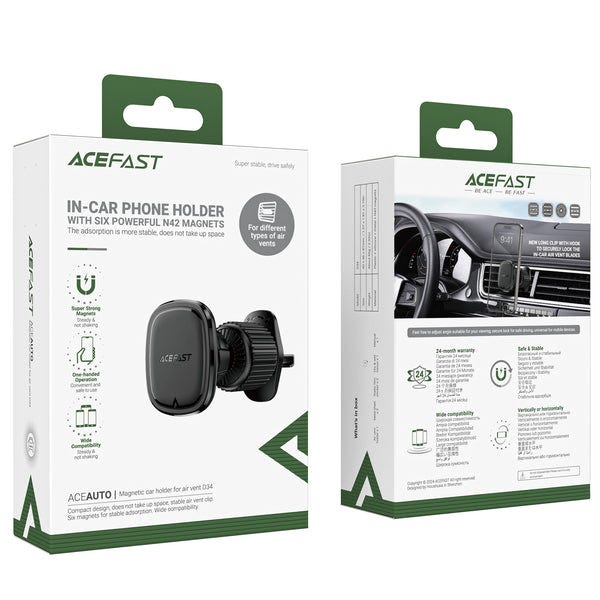 ACEFAST D34 air outlet magnetic car holder black