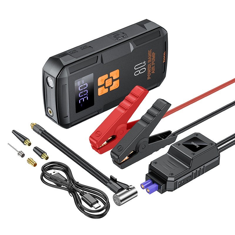 HOCO QS2 Land portable smart air pump emergency with start-up power bank(8000mAh)
