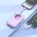 HOCO Q19 Lucky 30W fully compatible power bank with digital display and cable(10000mAh) Purple