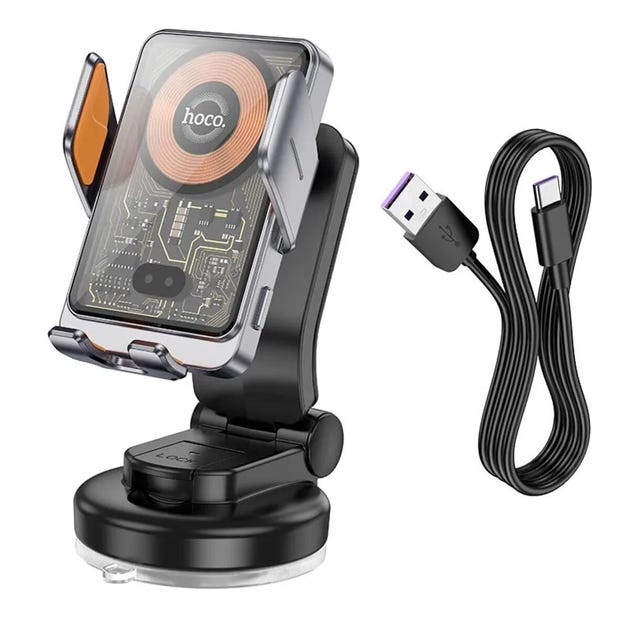 HOCO HW8 Transparent Discovery Edition wireless fast charging car holder(center console)