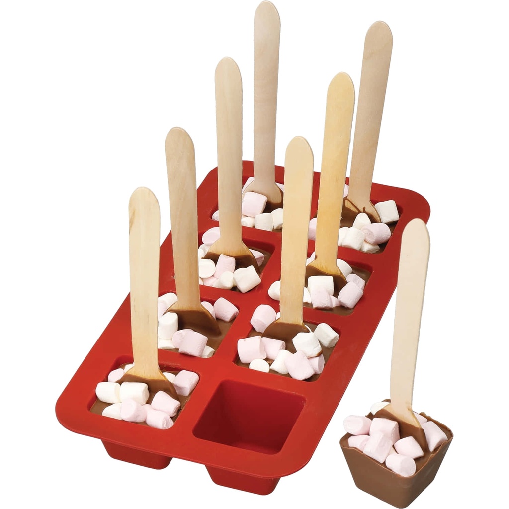 LC SILICONE CHOC MOULD W 24PC SPOONS