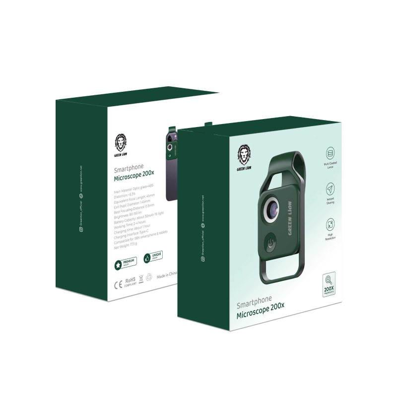 Green Lion Smartphone Microscope 200x Green