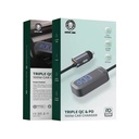 Green Lion Triple QC & PD 100W Car Charger Black