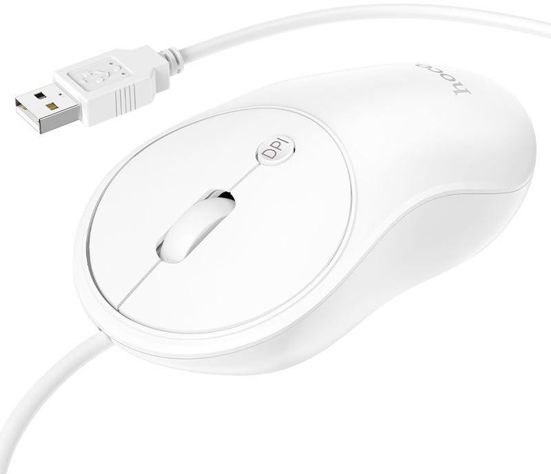 HOCO GM13 Esteem business wired mouse white