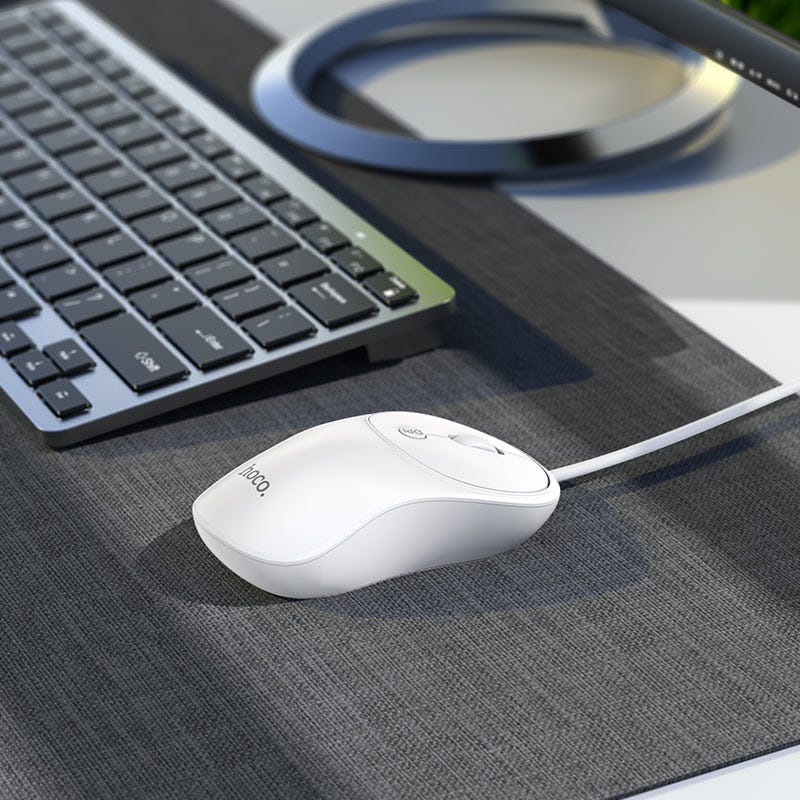 HOCO GM13 Esteem business wired mouse white