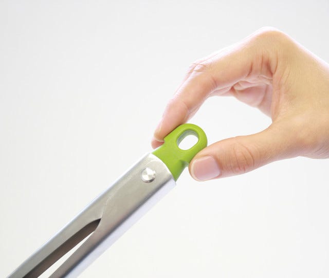 Elevate Stainless Steel Tongs Grey&Green