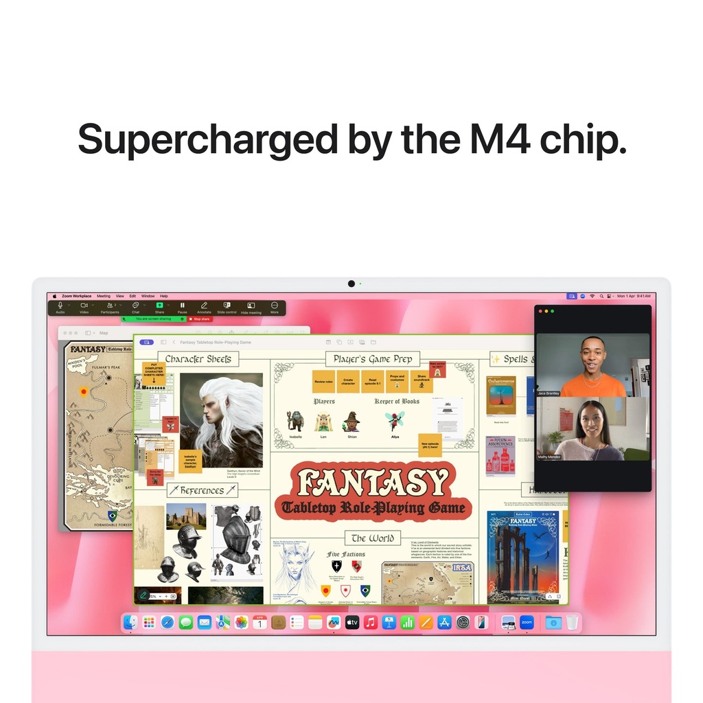 Apple 24-inch iMac with Retina 4.5K M4 chip with 10 core CPU and 10 core GPU, 16GB, 512GB SSD Pink