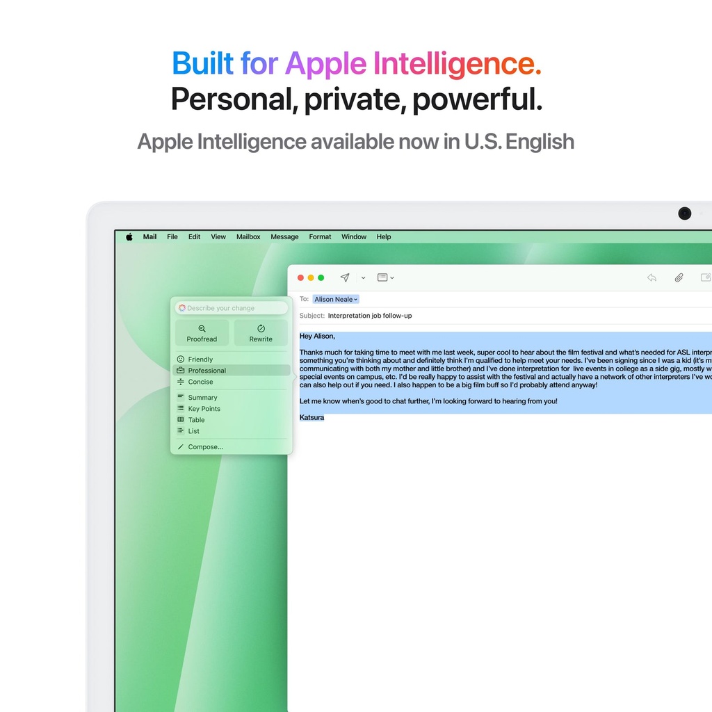 Apple 24-inch iMac with Retina 4.5K M4 chip with 8 core CPU and 8 core GPU, 16GB, 256GB SSD Green