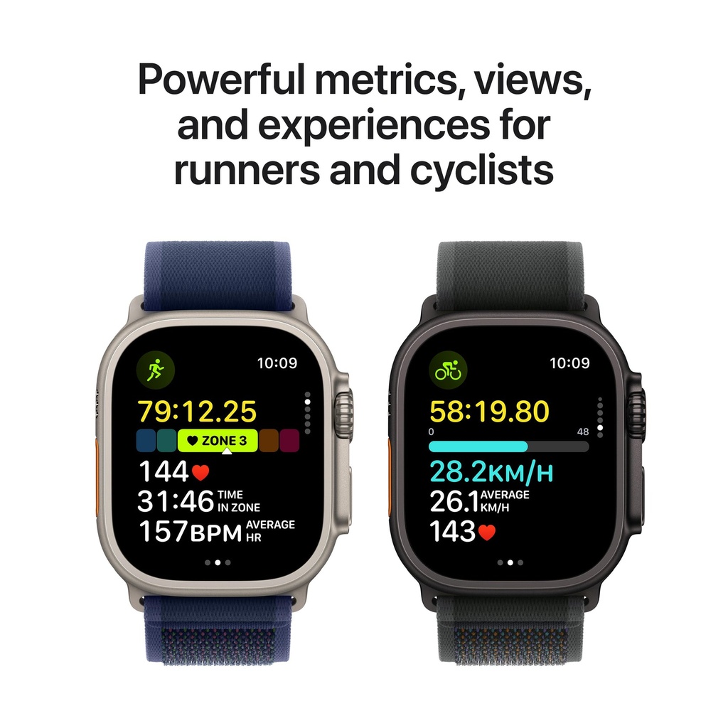 Apple Watch Ultra 2 GPS + Cellular 49mm Black Titanium Case with Dark Green Alpine Loop - Medium