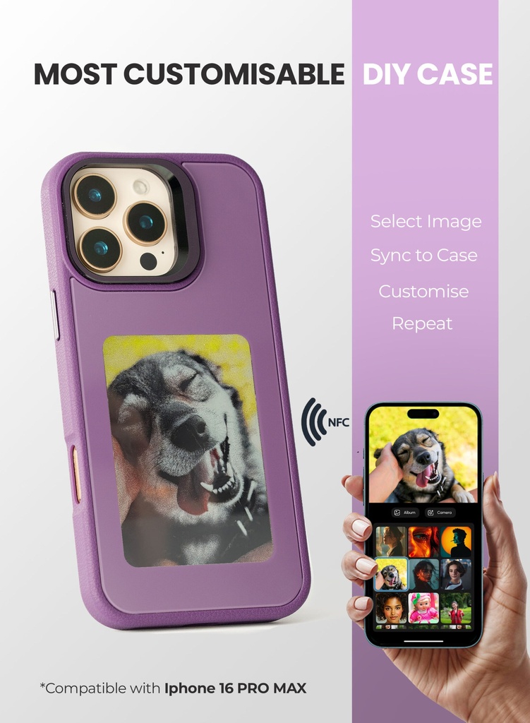 Ai Vista E-Ink Cover iPhone 16 Pro Max - Purple