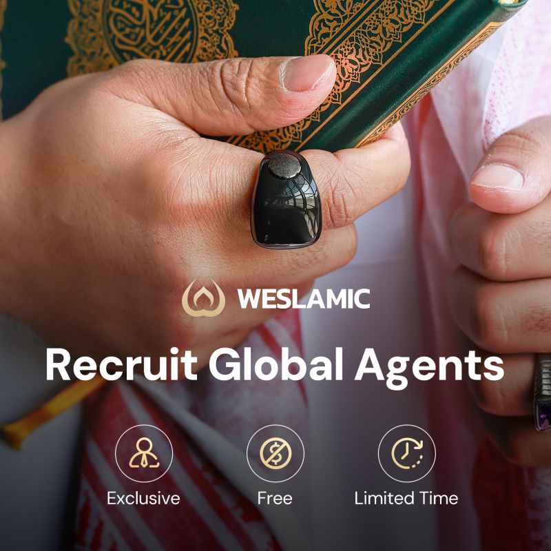 Weslamic iTasbih Ring - Salam BLACK, 20mm&22mm