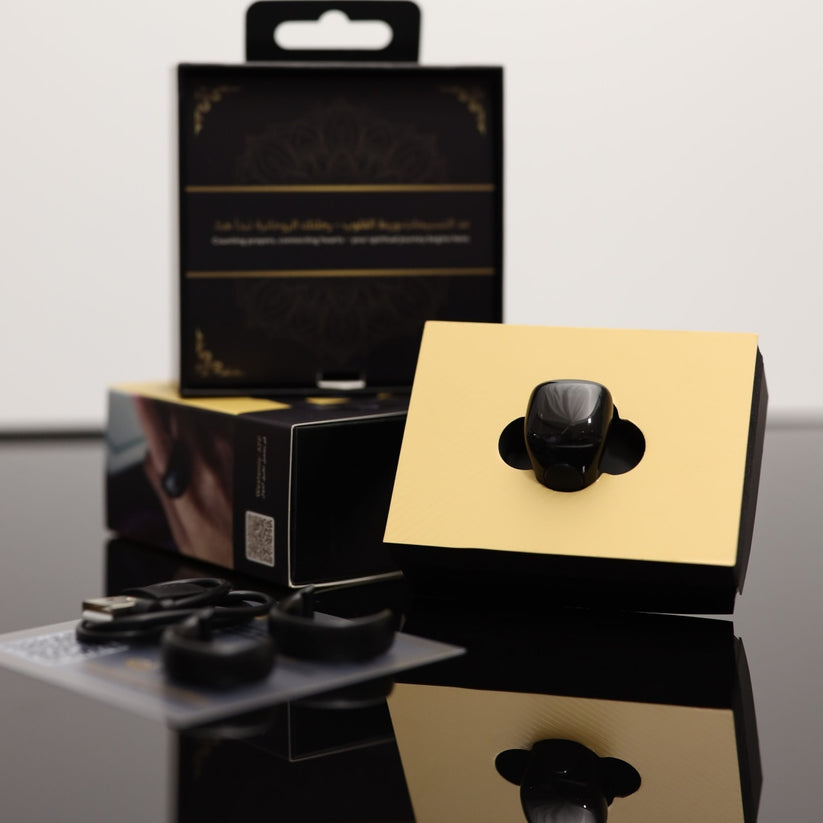 Weslamic iTasbih Ring - Salam BLACK, 20mm&22mm