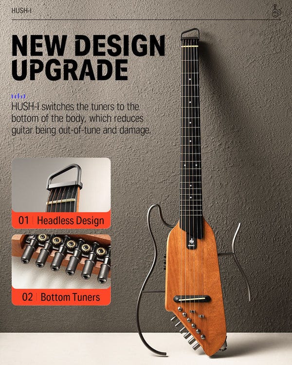 Donner - EC1780 - HUSH-I Silent Guitar Maple