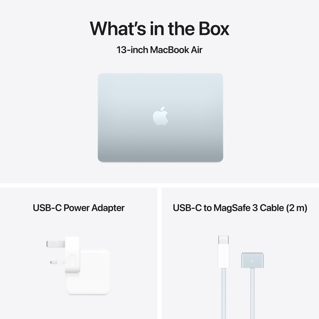 Apple MacBook Air 13-inch M4 chip with 8-core GPU , 16GB, 256GB SSD - Sky Blue 