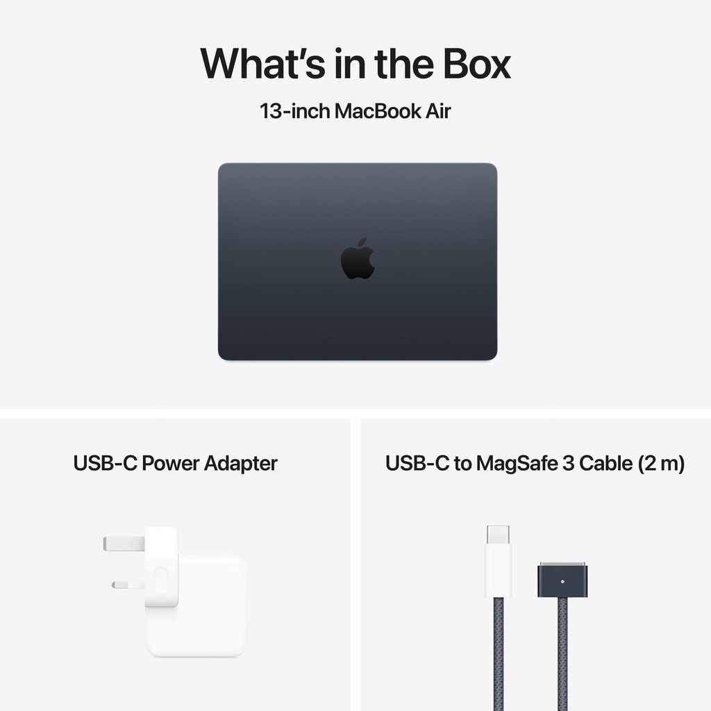 Apple MacBook Air 13-inch M4 chip with 8-core GPU , 16GB, 256GB SSD - Midnight 
