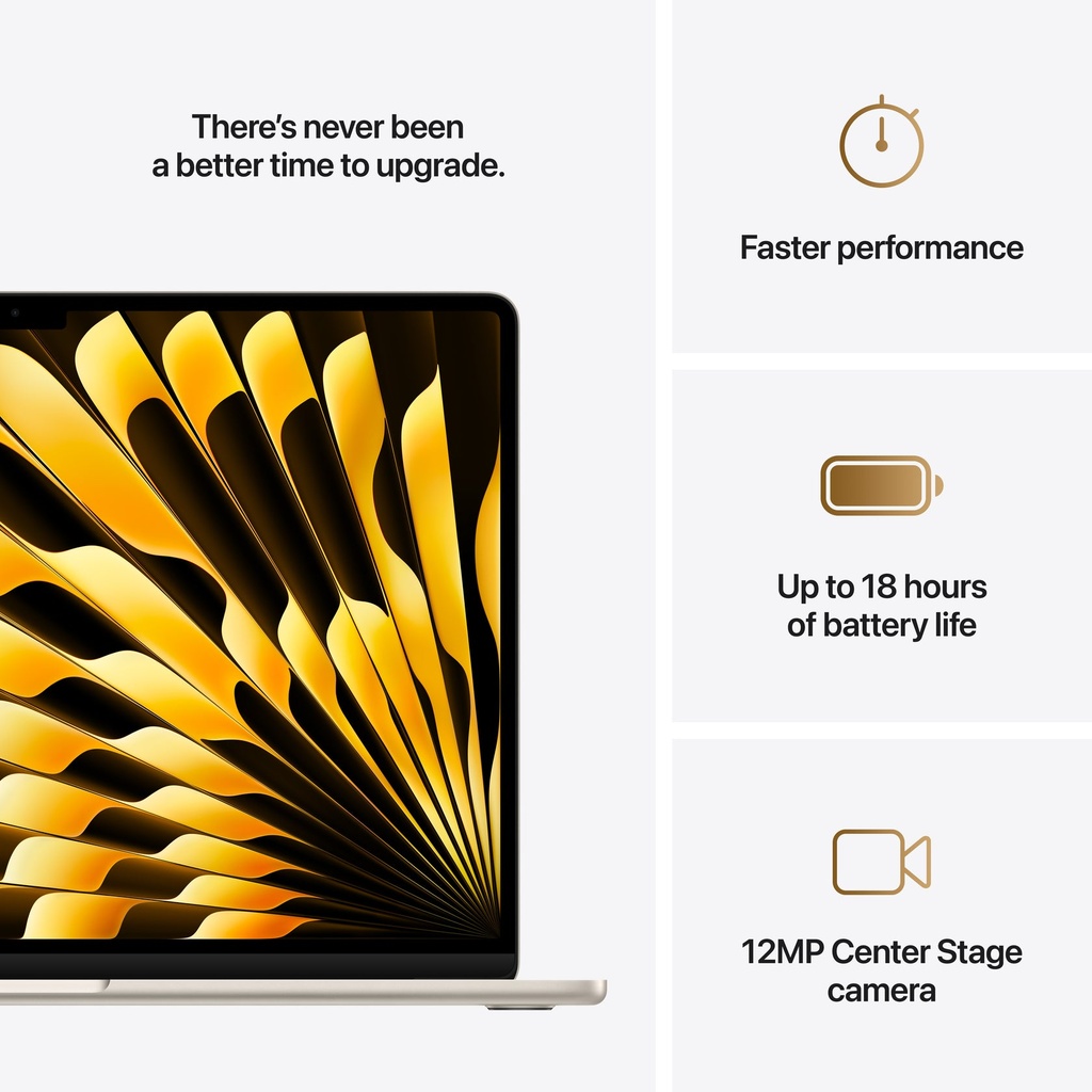 Apple MacBook Air 15-inch M4 chip with 10-core GPU , 16GB, 256GB SSD - Starlight 