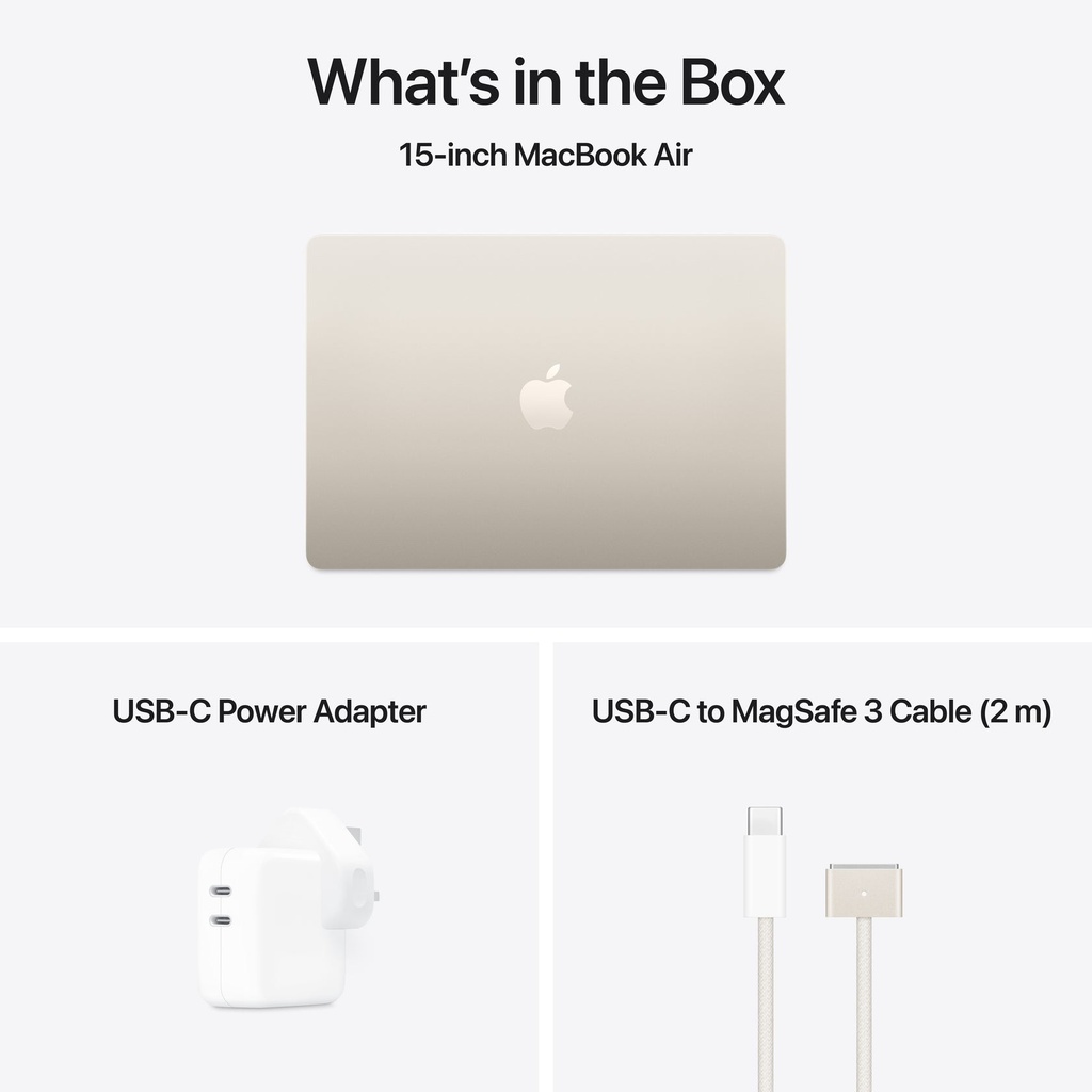 Apple MacBook Air 15-inch M4 chip with 10-core GPU , 16GB, 256GB SSD - Starlight 