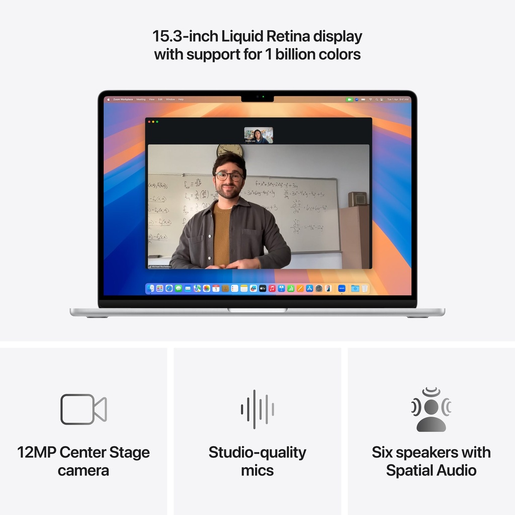 Apple MacBook Air 15-inch M4 chip with 10-core GPU , 16GB, 512GB SSD - Silver 