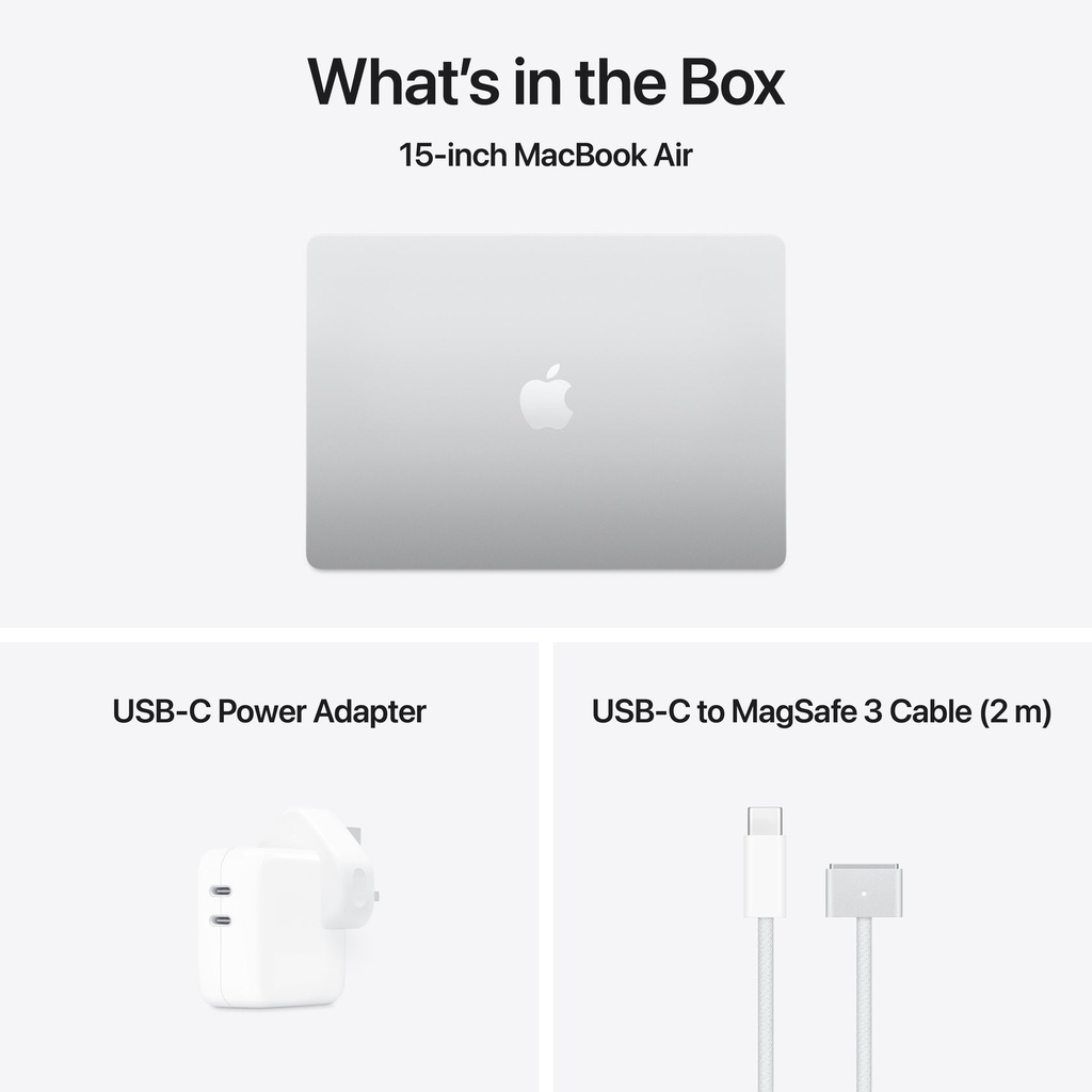 Apple MacBook Air 15-inch M4 chip with 10-core GPU , 16GB, 512GB SSD - Silver 