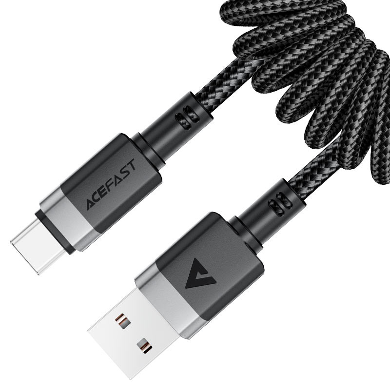 Acefast C14-04 USB-A to USB-C spring charging data cable