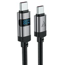 Acefast C15-03 USB-C to USB-C zinc alloy digital display braided charging data cable