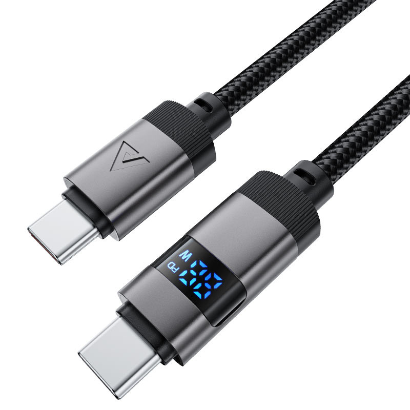 Acefast C15-03 USB-C to USB-C zinc alloy digital display braided charging data cable