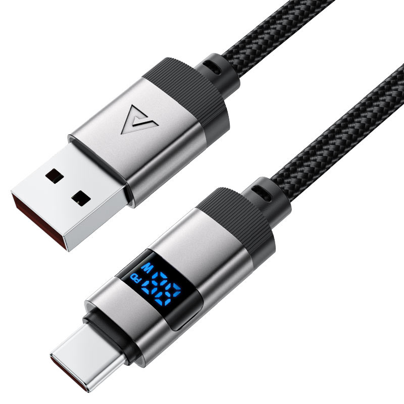 Acefast C15-04 USB-A to USB-C zinc alloy digital display braided charging data cable