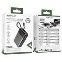 Acefast M21-20000 PD65W power bank with cable
