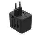 Porodo Dual USB-A Universal Travel Adapter 2.4A ,Black