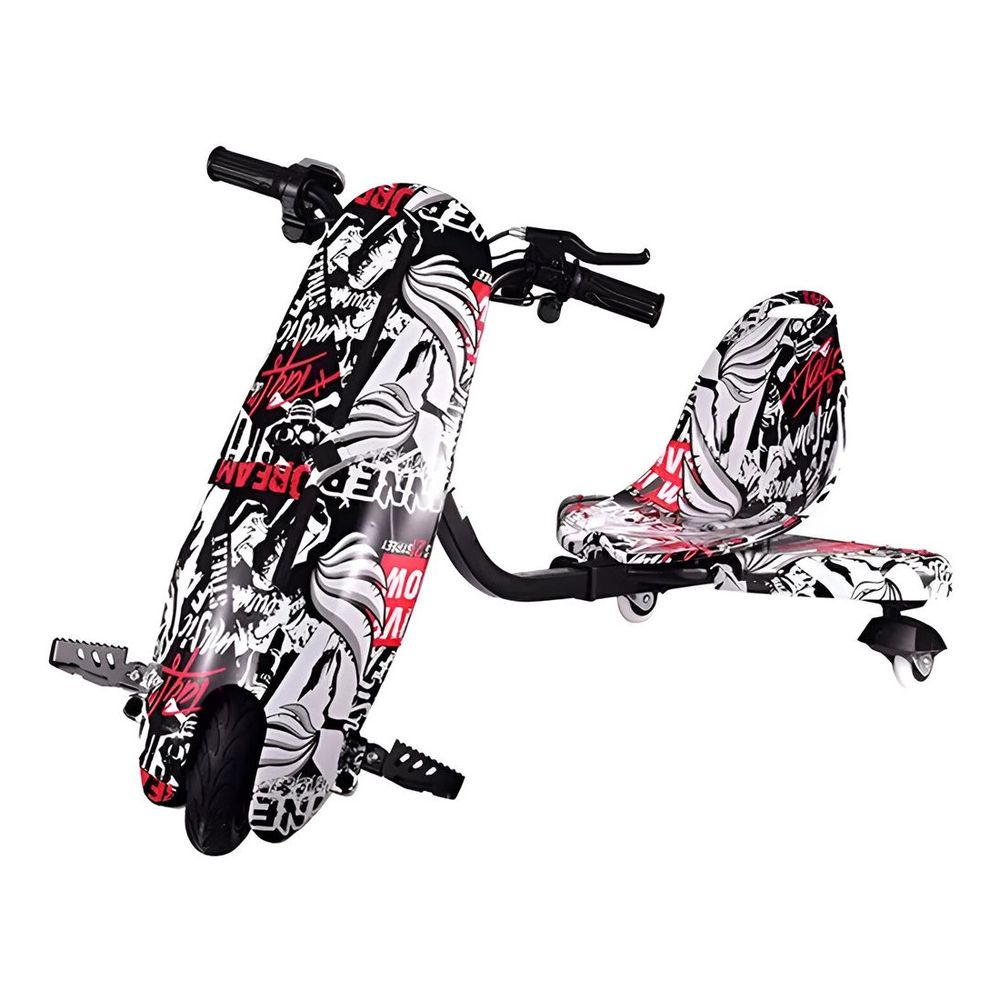 Electric Scooter Drift Trike, remote key,3 speed, 11-25km/h,36V- 350W,Tier 8" White
