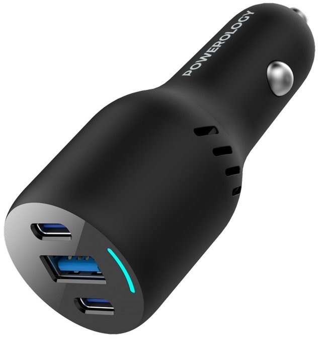 Powerology Triple Ports Car Charger Black