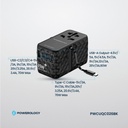 Powerology Universal GaN 85W Super Charger Retractable Type-C Cable , Black