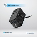 Powerology Universal GaN 85W Super Charger Retractable Type-C Cable , Black