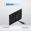Powerology Universal GaN 85W Super Charger Retractable Type-C Cable , Black