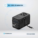 Powerology Universal GaN 85W Super Charger Retractable Type-C Cable , Black
