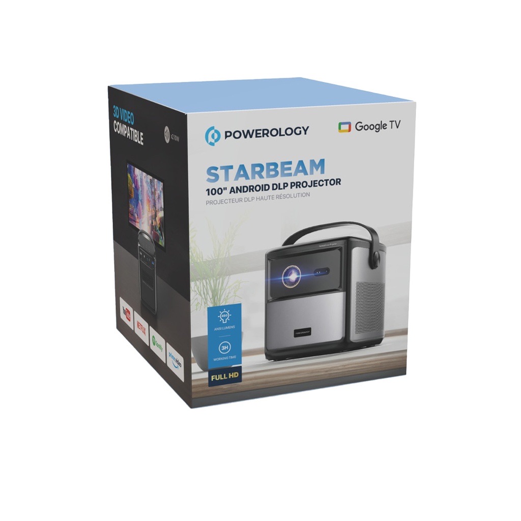 Powerology Starbeam 100" Google DLP Projector , Black