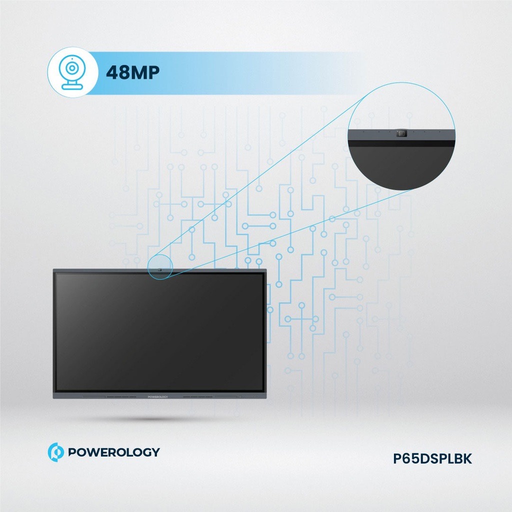 Powerology Dual Windows & Android Interactive Smartboard 65" - Black Black
