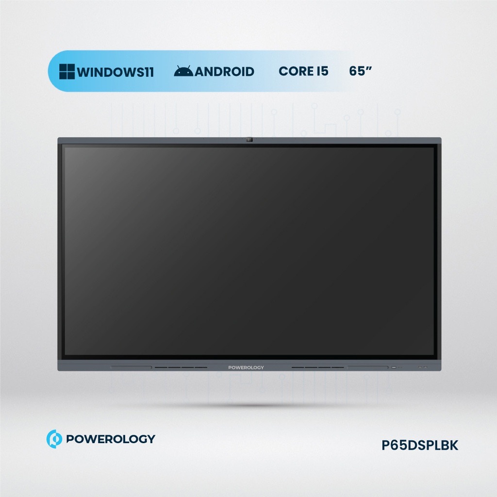Powerology Dual Windows & Android Interactive Smartboard 65" - Black Black