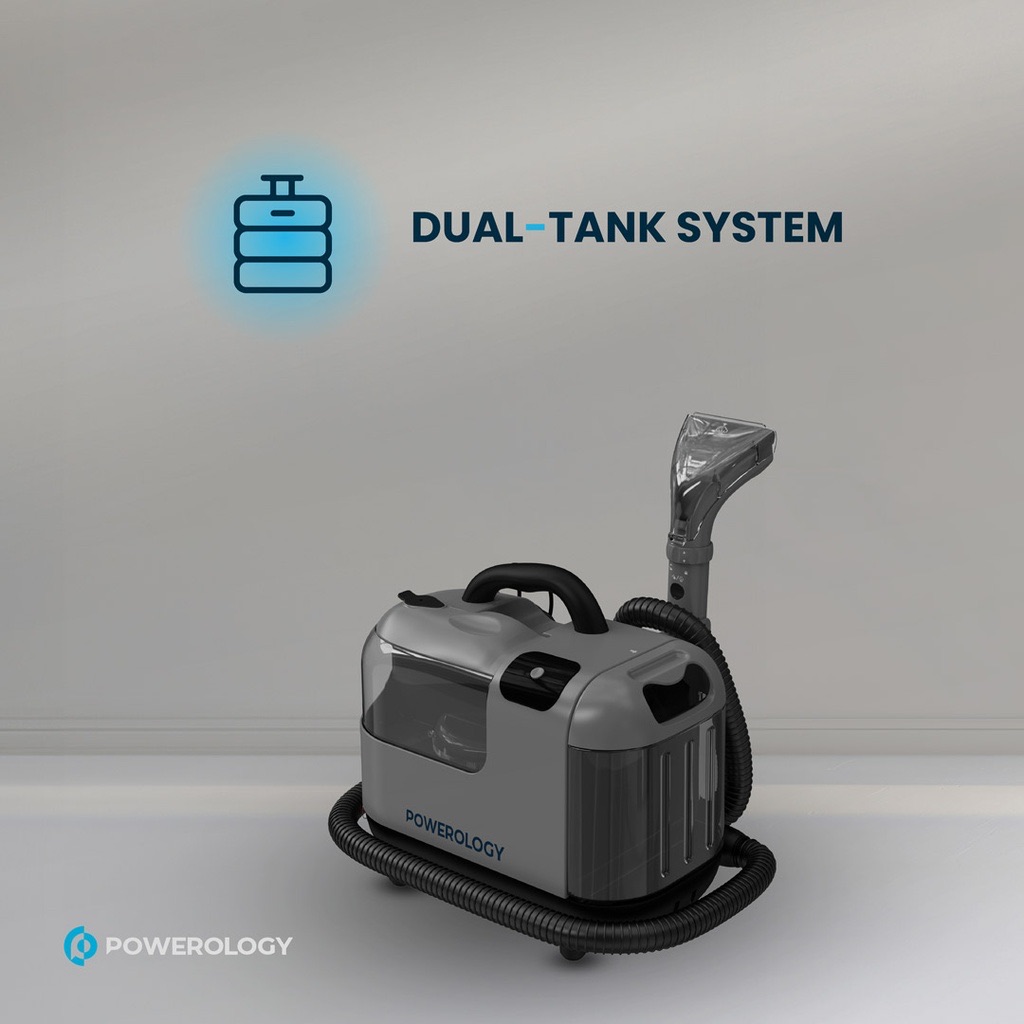 Powerology Powerful Spot & Stain Cleaner Hot Water & Steam Function Black