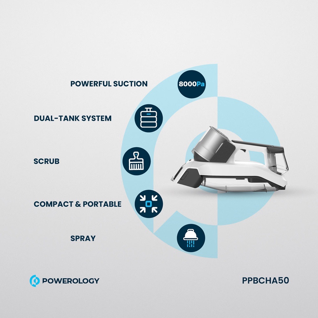 Powerology Cordless Spot Cleaner White