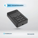 Powerology 2500W 4 AC Power Strip With Built-In Retractable Cables , Black