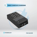 Powerology 2500W 4 AC Power Strip With Built-In Retractable Cables , Black