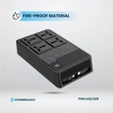 Powerology 2500W 4 AC Power Strip With Built-In Retractable Cables , Black