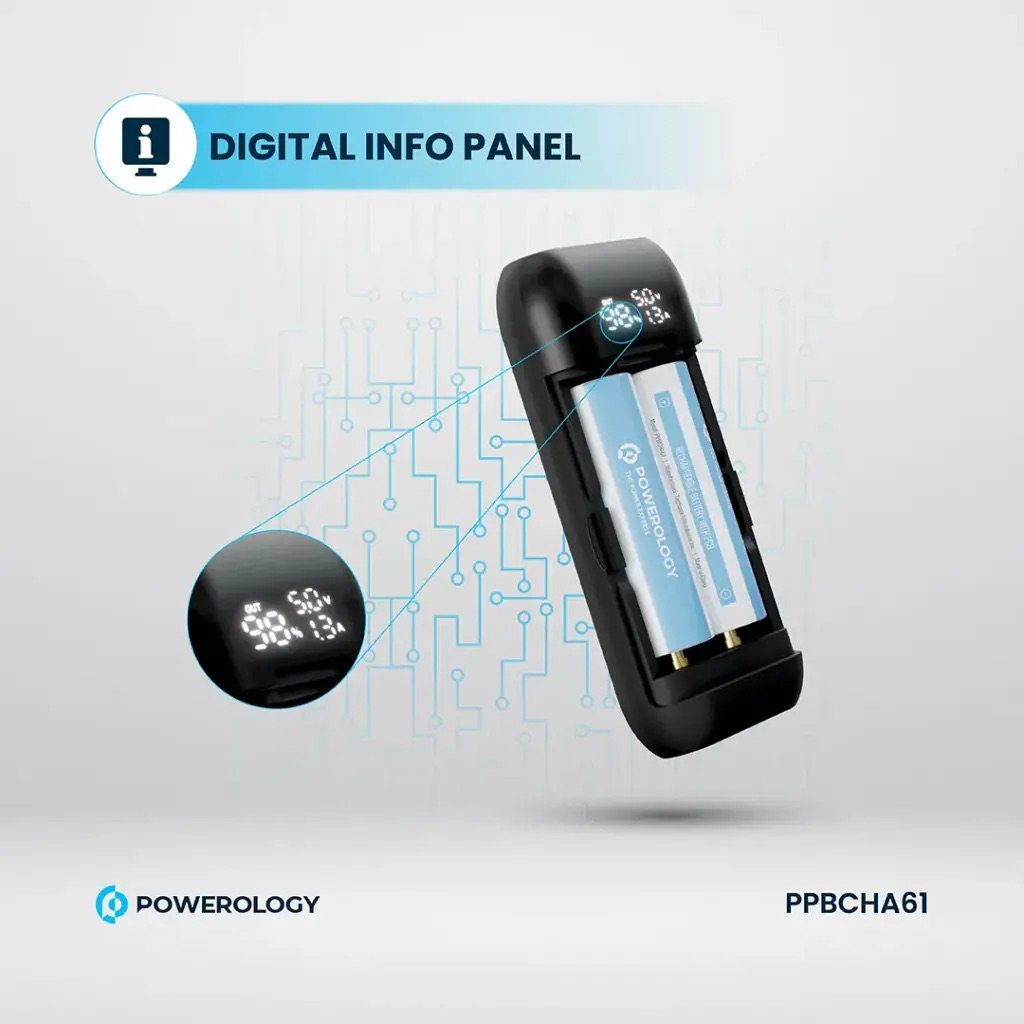 Powerology Diy Cell 10000+5000mAh Powerbank  , Grey