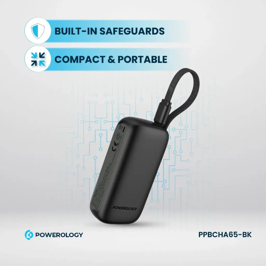 Powerology 5000mAh Power Bank , Black