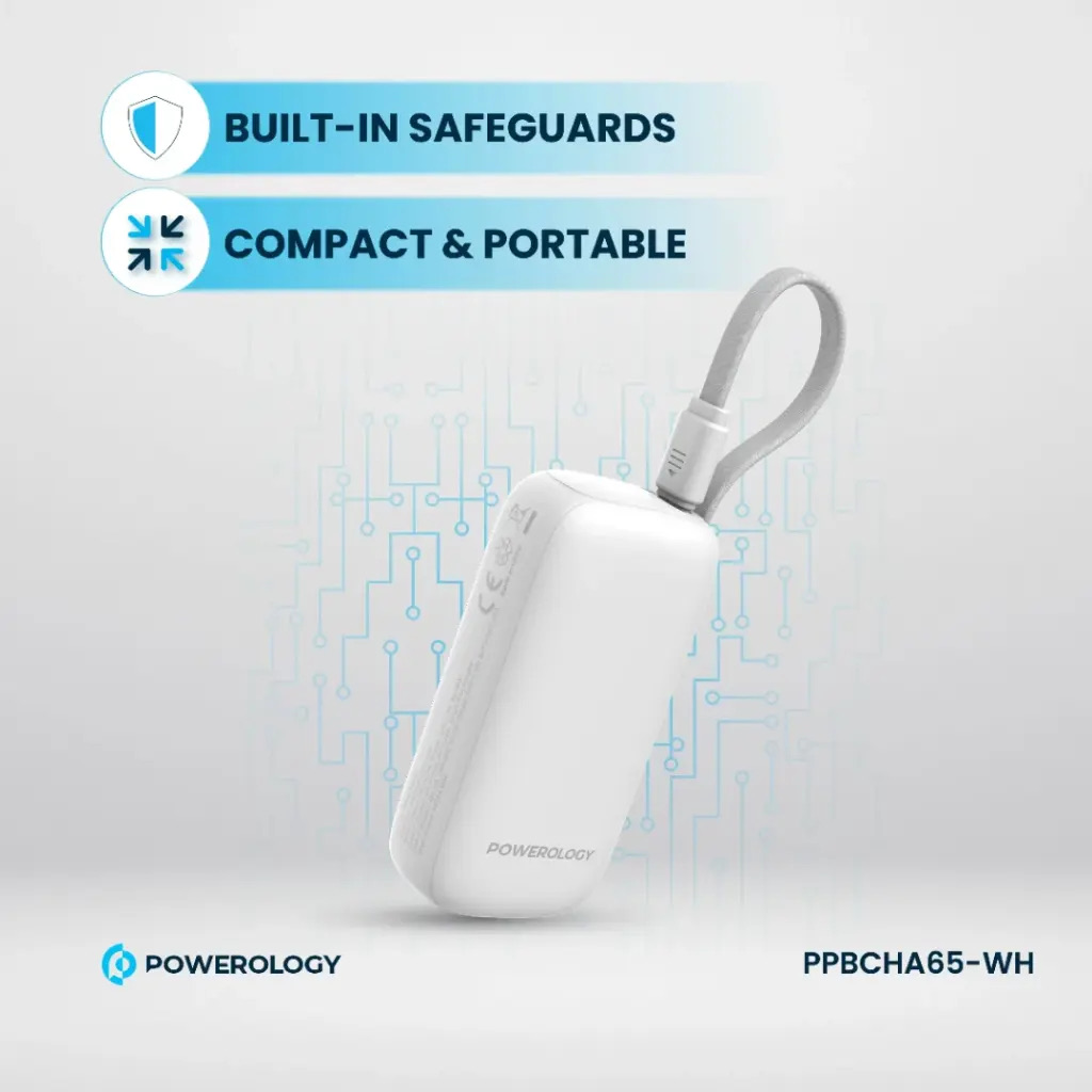 Powerology 5000mAh Power Bank , White