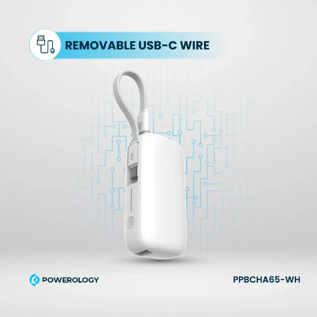Powerology 5000mAh Power Bank , White