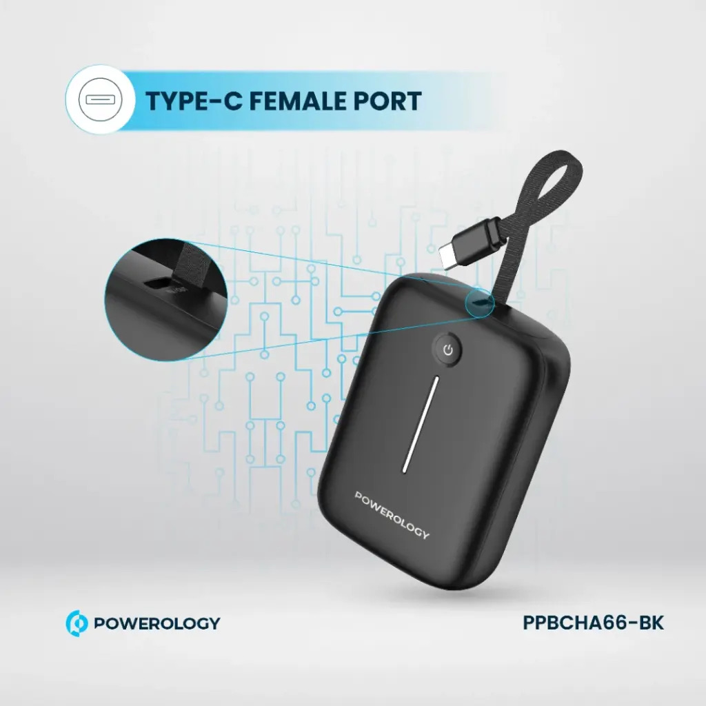 Powerology 10000mAh Power Bank , Black