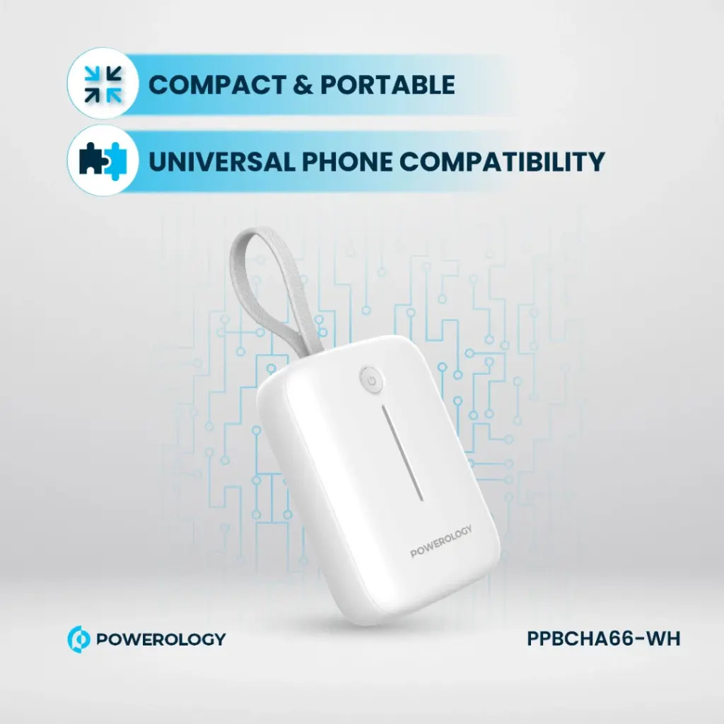 Powerology 10000mAh Power Bank , White