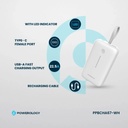 Powerology 20000mAh Power Bank , White